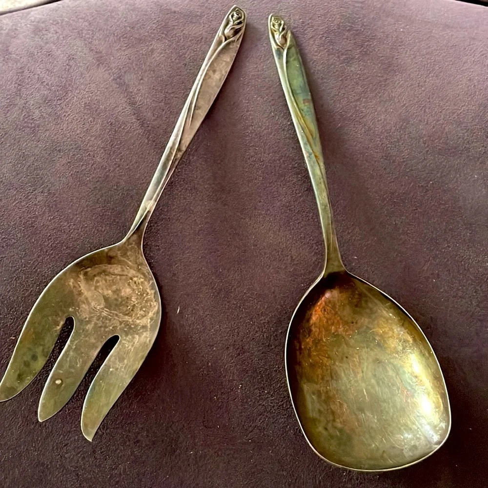 Vintage silver plated serving set.